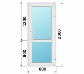 Пластиковая входная остекленная дверь Рехау 800x2000