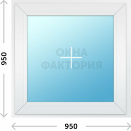 Пластиковое окно Рехау 950х950 глухое