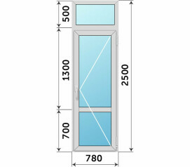 Дверь с импостом 780x2500
