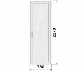 Дверь на балкон ПВХ глухая 780x2270