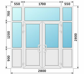 Теплая входная группа из ПВХ 2800x2800