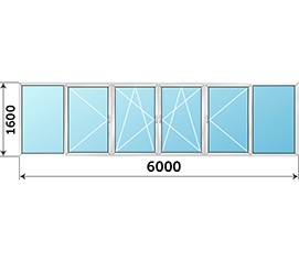 Балконное остекление SCHUCO AWS 75 6000x1600