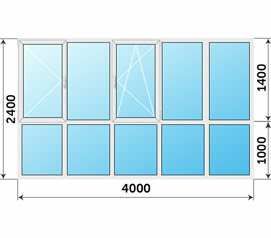 Окно на балкон 4000x2400 (продукция для дачи)