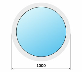 Пластиковое окно из профиля Рехау круглое Д-1000 4 камеры