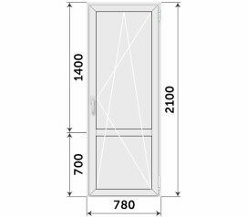 Пластиковая дверь балконная с глухим низом 780x2100