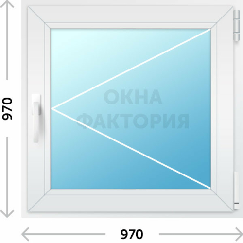 Пластиковое окно Veka 970х970 открывающееся