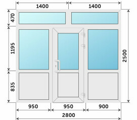 Теплая входная группа из ПВХ 2800x2500