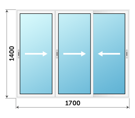 Пластиковое окно 1700x1400