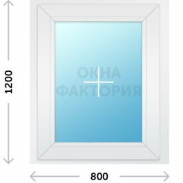 Пластиковое окно KBE 800х1200 глухое