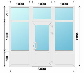 Теплая входная группа из ПВХ 3000x2800