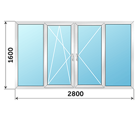 Балконное остекление SCHUCO AWS 75 2800x1600