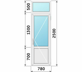 Дверь с глухим низом 780x2500