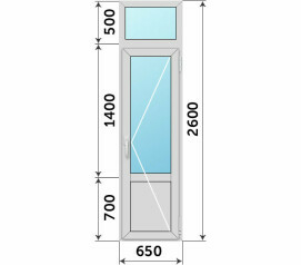 Дверь с глухим низом 650x2600