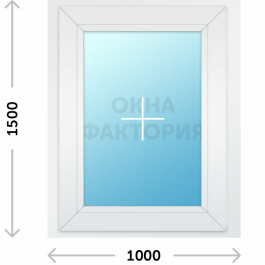 Пластиковое окно Veka 1000х1500 глухое