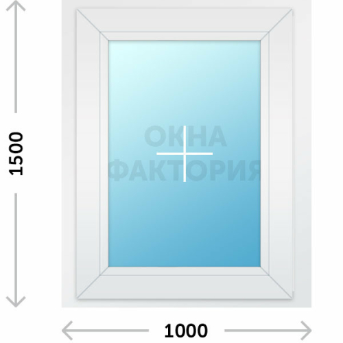 Пластиковое окно Veka 1000х1500 глухое