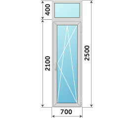 Остекление балкона 700x2500