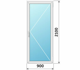 Пластиковая балконная дверь серая 900x2100