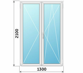 Стеклянная штульповая дверь ПВХ 1300x2100