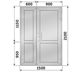 Полуторная дверь глухая NEWTEC EL 72P 1500x2100