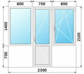 Окно Rehau 2300x2100