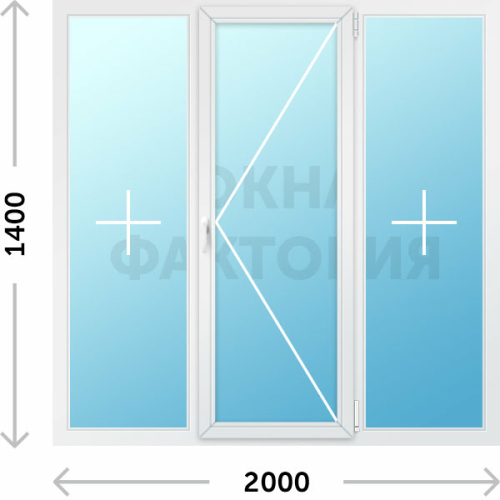 Пластиковое окно KBE 2000х1400 открывающееся