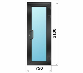 Остекленная дверь 750x2100