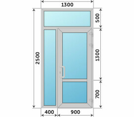 Входная группа из алюминиевого профиля для школы 1300x2500