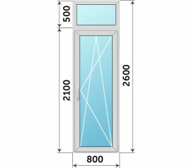 Стеклянная дверь 800x2600
