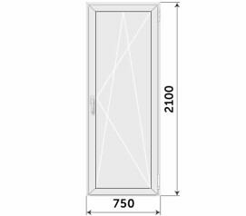 Пластиковая дверь балконная 750x2100