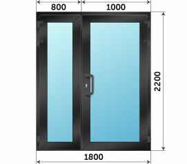 Пластиковая остекленная дверь 1800x2200