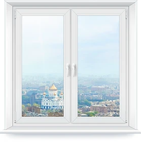 Окно ПВХ двухстворчатое Novotex Classic 58