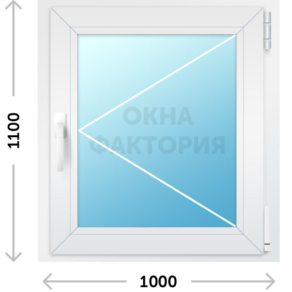 Пластиковое окно KBE 1000х1100 открывающееся