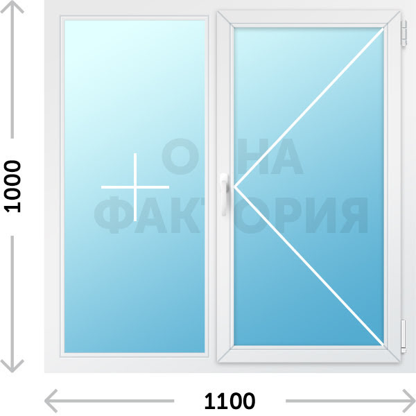 Пластиковое окно Veka 1100х1000 открывающееся