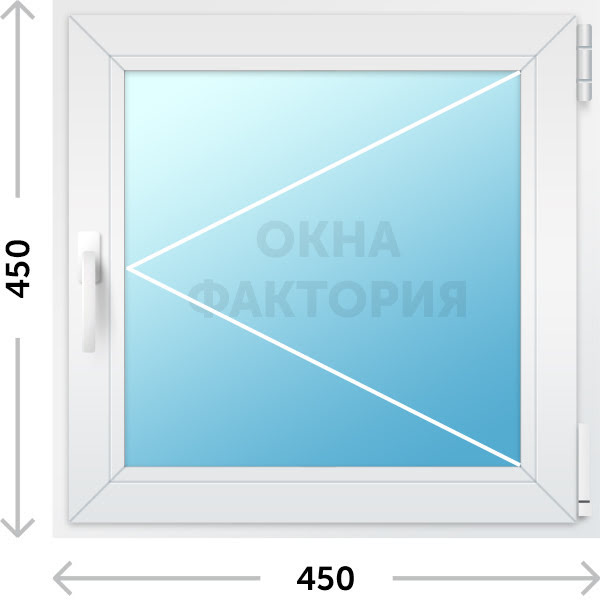 Пластиковое окно KBE 450х450 открывающееся