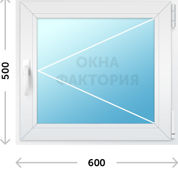 Пластиковое окно KBE 600х500 открывающееся