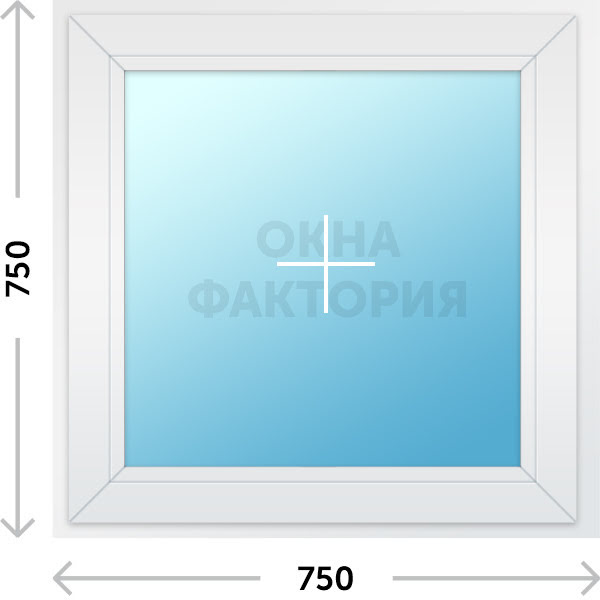 Пластиковое окно Veka 750х750 глухое