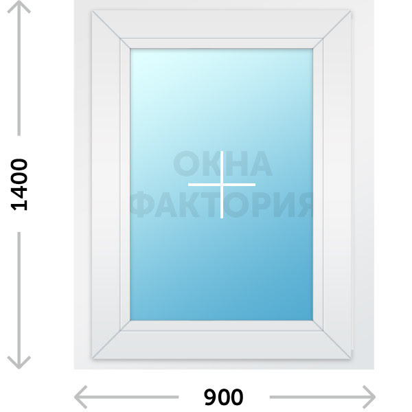Пластиковое окно KBE 900х1400 глухое